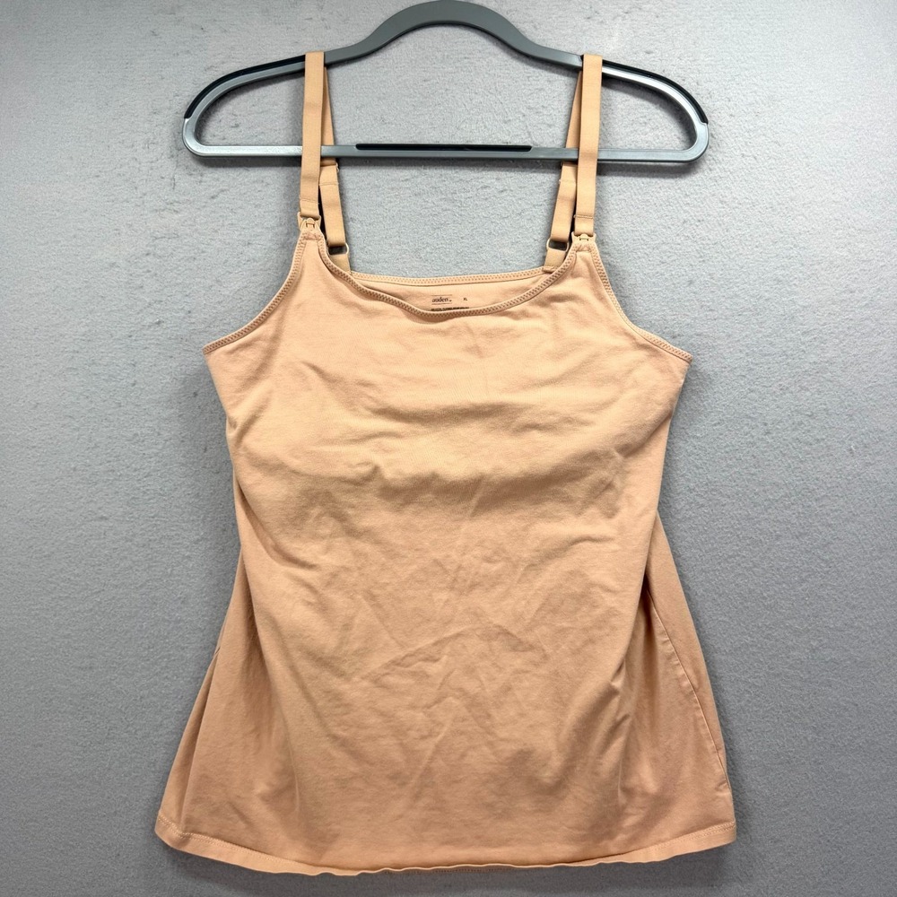 Auden Camisole Tank Top Womens XL Tan Brown Stretch Adjustable Straps Scoop Neck